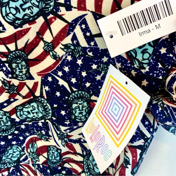LuLaRoe Lady Statue of Liberty Americana Irma Tunic High Low Top Bundle Lot New - Picture 5 of 14